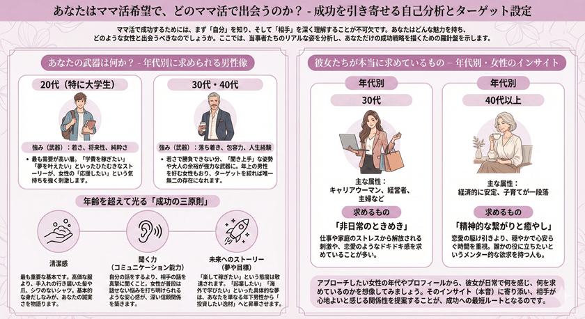 あなたはママ活希望で、どのママ活で出会うのか？- 成功を引き寄せる自己分析とターゲット設定