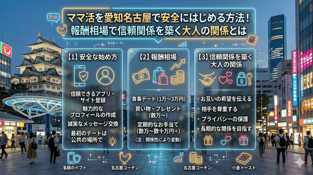 ママ活を愛知名古屋で安全にはじめる方法！報酬相場で信頼関係を築く大人の関係とは