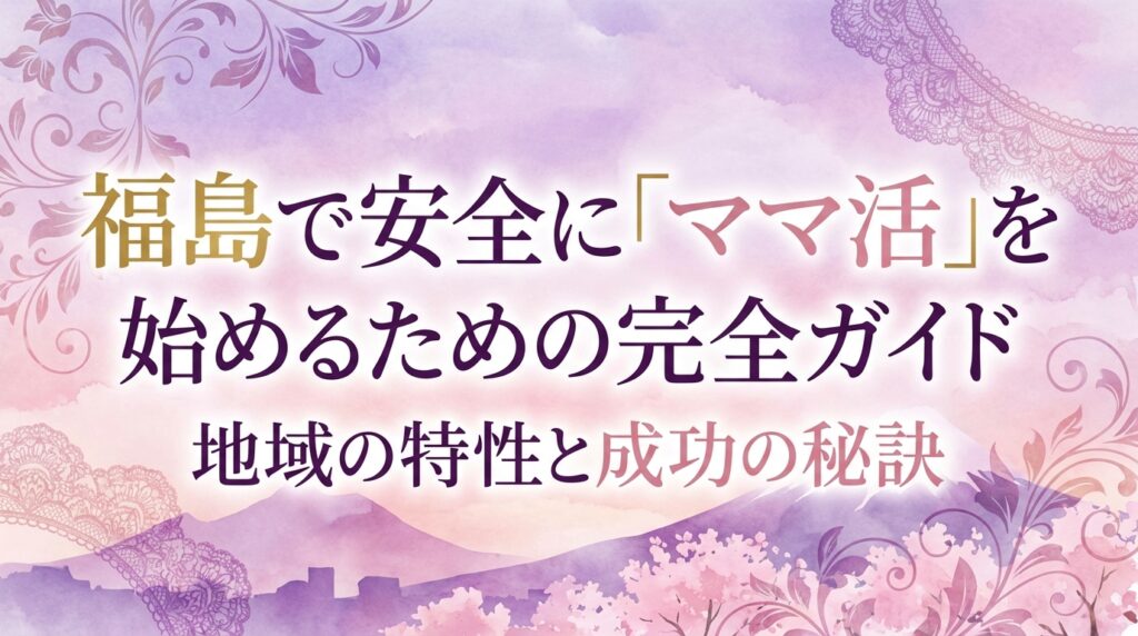 福島で安全に「ママ活」を始めるための完全ガイド地域の特性と成功の秘訣