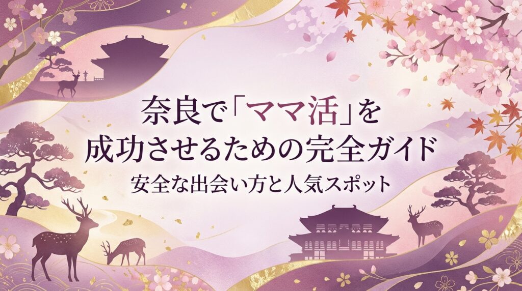 奈良で「ママ活」を成功させるための完全ガイド安全な出会い方と人気スポット