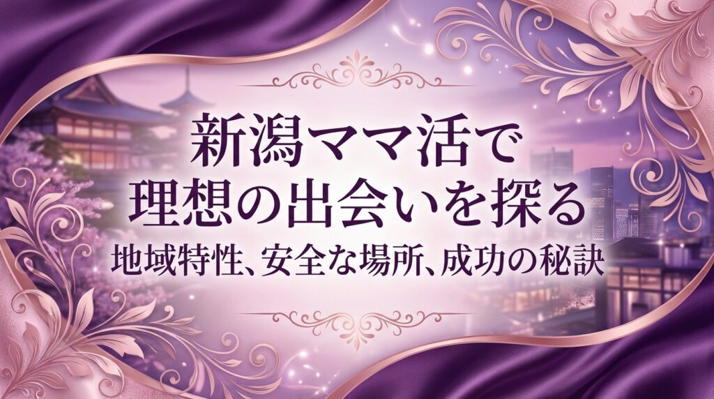 新潟ママ活で理想の出会いを探る地域特性、安全な場所、成功の秘訣
