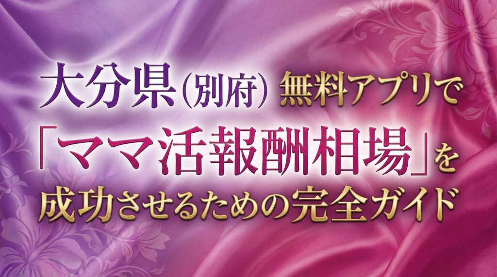 大分県（別府）無料アプリで「ママ活報酬相場」を成功させるための完全ガイド
