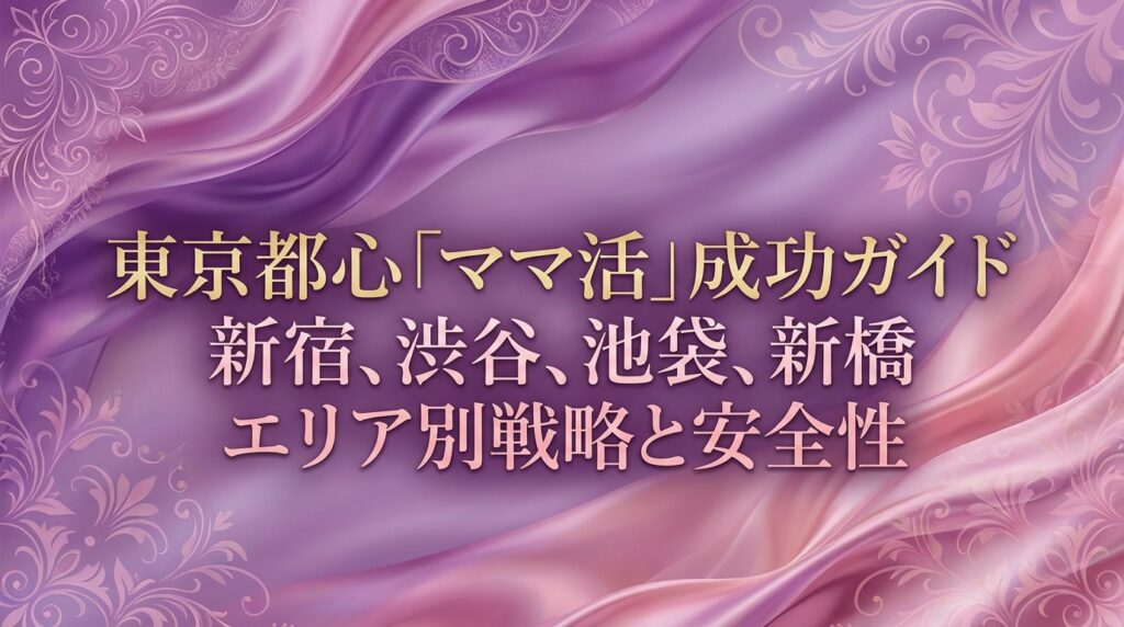 東京都心「ママ活」成功ガイド新宿、渋谷、池袋、新橋エリア別戦略と安全性
