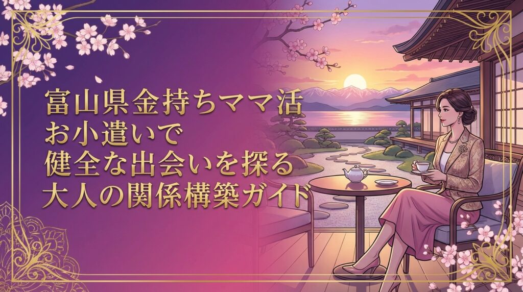 富山県金持ちママ活お小遣いで健全な出会いを探る大人の関係構築ガイド