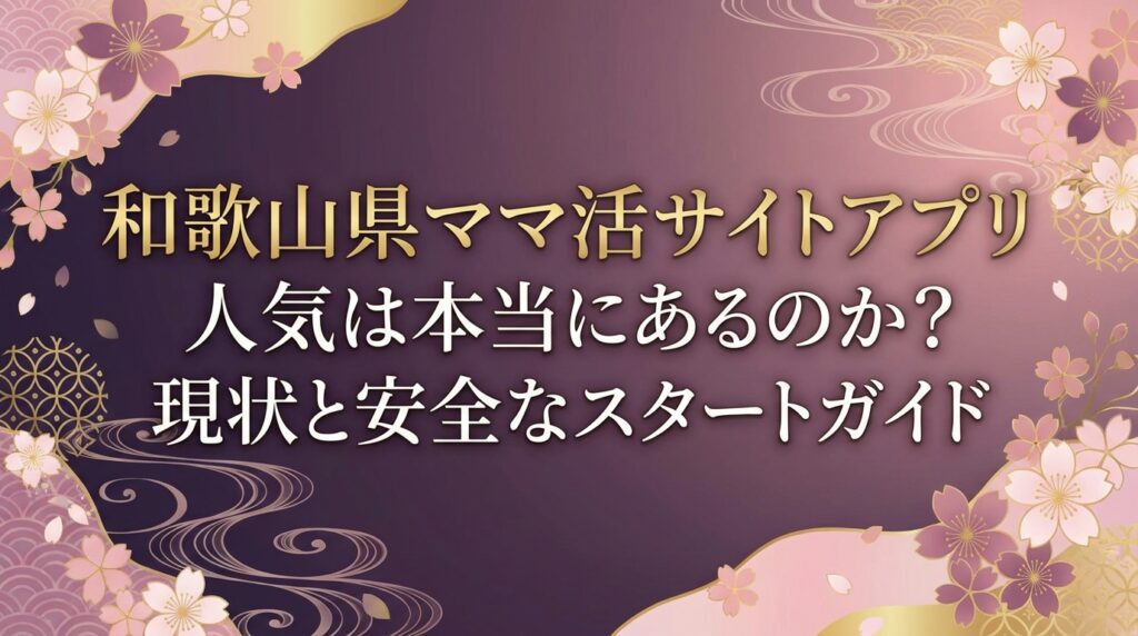 和歌山県ママ活サイトアプリ人気は本当にあるのか？現状と安全なスタートガイド