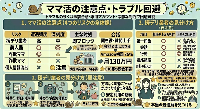 ママ活の注意点・トラブル回避
