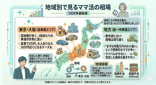 地域別で見るママ活の相場