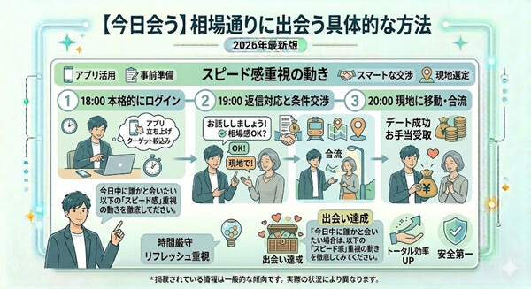 【今日会うママ活】相場通りに出会う具体的な方法