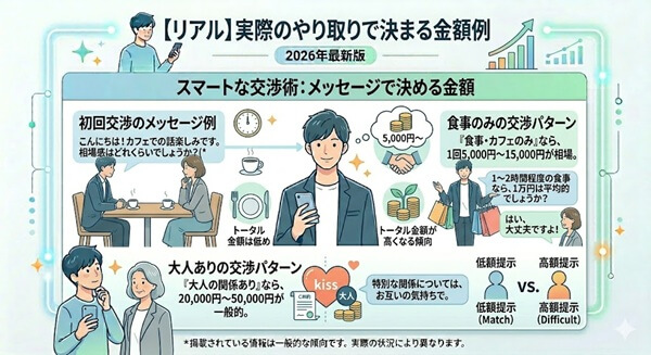 【ママ活リアル】実際のやり取りで決まる金額例
