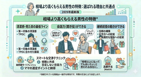 ママ活相場より高くもらえる男性の特徴