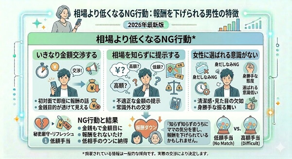 ママ活相場より低くなるNG行動