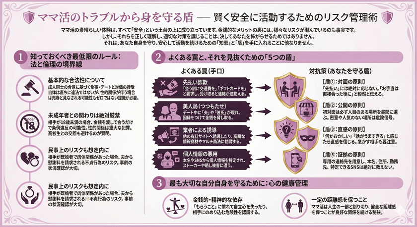 ママ活のトラブルから身を守る盾 - 賢く安全に活動するためのリスク管理術